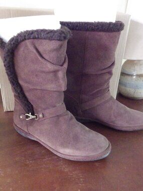 Lands' End "Chalet" Mid-Calf Boot Brown Suede/ Size 9